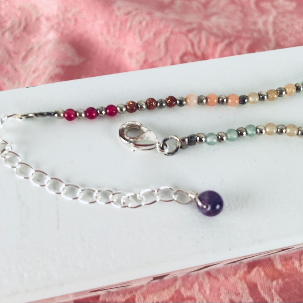 Lotus & Luna Anklet “Divine Healer” on Silver Chain - Picture 6 of 8